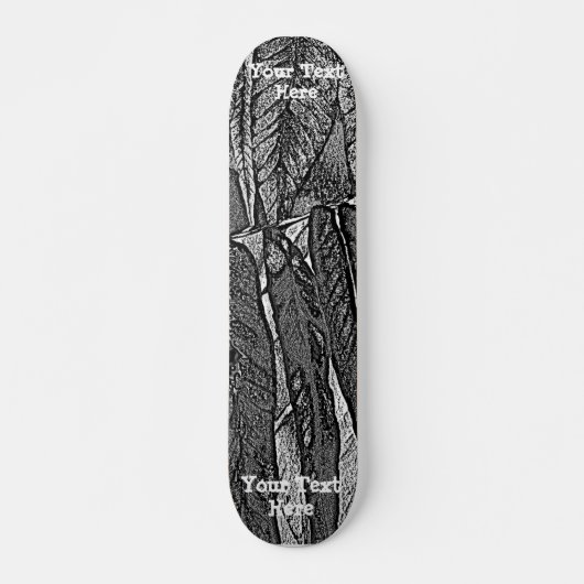 zwarte en witte krommen modern abstract bladontwer persoonlijk skateboard (Voorkant)