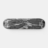 zwarte en witte krommen modern abstract bladontwer persoonlijk skateboard (Horizontaal)