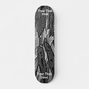 zwarte en witte krommen modern abstract bladontwer persoonlijk skateboard