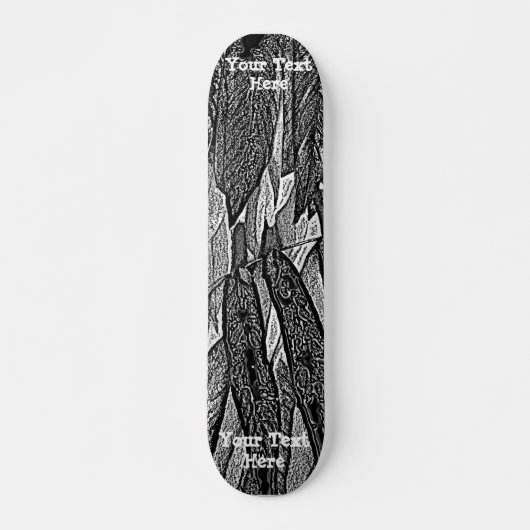 zwarte en witte krommen modern abstract bladontwer persoonlijk skateboard (Voorkant)