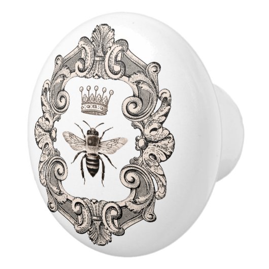 Zwarte en witte kroonkoningin Bee Ceramic Pull Keramische Knop (Rechts)