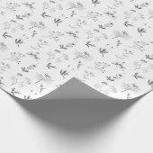 Zwarte en witte kruiden Botanische wilde bloemen P Cadeaupapier (Hoek)