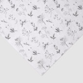 Zwarte en witte kruiden Botanische wilde bloemen P Tissuepapier (Detail)