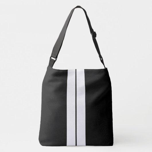 zwarte en witte kruiszak crossbody tas (Achterkant)