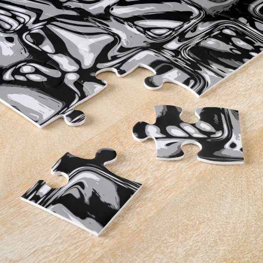 Zwarte en witte kubussen legpuzzel (Zijkant)