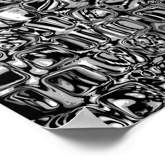 Zwarte en witte kubussen poster (Hoek)