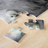 Zwarte en witte kuikens met gele kippen legpuzzel (Zijkant)