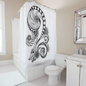 Zwarte en witte kunst douchegordijn (In situ)