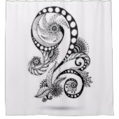 Zwarte en witte kunst douchegordijn (Voorkant)