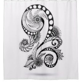 Zwarte en witte kunst douchegordijn