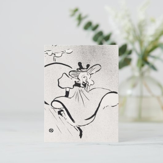 Zwarte en witte kunst Jane Avril van Toulouse Laut Briefkaart (Staand voorkant)