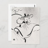 Zwarte en witte kunst Jane Avril van Toulouse Laut Briefkaart (Voorkant / Achterkant)