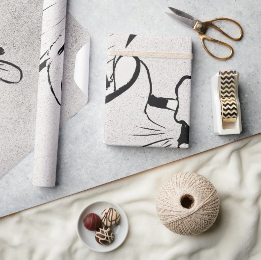 Zwarte en witte kunst Jane Avril van Toulouse Laut Cadeaupapier (Crafts)