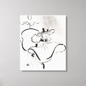 Zwarte en witte kunst Jane Avril van Toulouse Laut Canvas Afdruk (Voorkant)