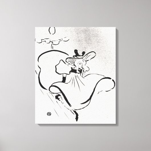 Zwarte en witte kunst Jane Avril van Toulouse Laut Canvas Afdruk (Voorkant)