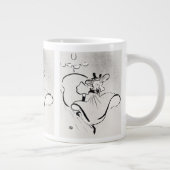 Zwarte en witte kunst Jane Avril van Toulouse Laut Grote Koffiekop (Rechts)