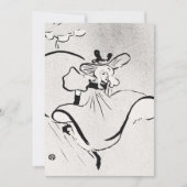 Zwarte en witte kunst Jane Avril van Toulouse Laut Kaart (Voorkant)