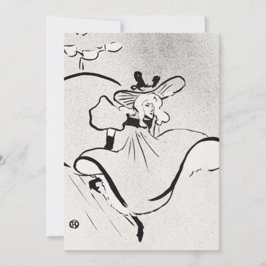 Zwarte en witte kunst Jane Avril van Toulouse Laut Kaart (Voorkant)