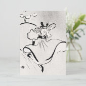 Zwarte en witte kunst Jane Avril van Toulouse Laut Kaart (Staand voorkant)