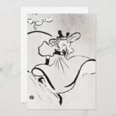 Zwarte en witte kunst Jane Avril van Toulouse Laut Kaart (Voorkant / Achterkant)