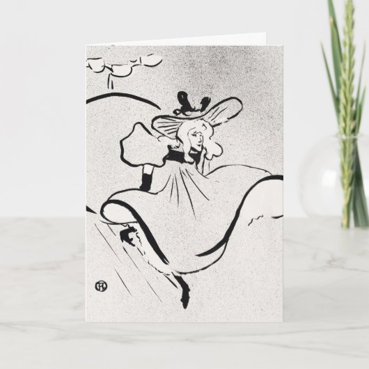 Zwarte en witte kunst Jane Avril van Toulouse Laut Kaart (Voorkant)