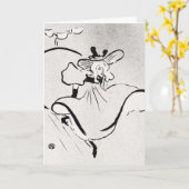 Zwarte en witte kunst Jane Avril van Toulouse Laut Kaart (Gele Bloem)