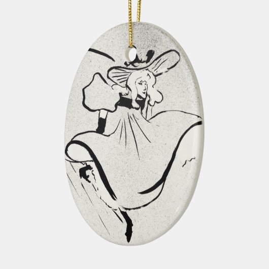 Zwarte en witte kunst Jane Avril van Toulouse Laut Keramisch Ornament (Links)