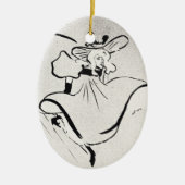 Zwarte en witte kunst Jane Avril van Toulouse Laut Keramisch Ornament (Voorkant)