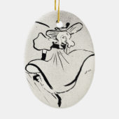 Zwarte en witte kunst Jane Avril van Toulouse Laut Keramisch Ornament (Achterkant)