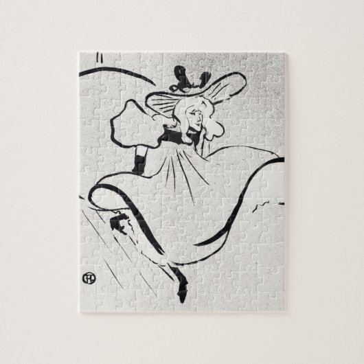 Zwarte en witte kunst Jane Avril van Toulouse Laut Legpuzzel (Verticaal)