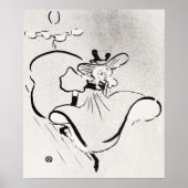 Zwarte en witte kunst Jane Avril van Toulouse Laut Poster (Voorkant)