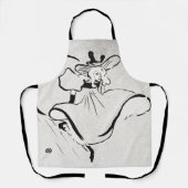 Zwarte en witte kunst Jane Avril van Toulouse Laut Schort (Voorkant)