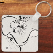 Zwarte en witte kunst Jane Avril van Toulouse Laut Sleutelhanger (Achterkant)