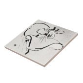 Zwarte en witte kunst Jane Avril van Toulouse Laut Tegeltje (Zijkant)