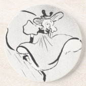 Zwarte en witte kunst Jane Avril van Toulouse Laut Zandsteen Onderzetter (Voorkant)