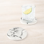 Zwarte en witte kunst Jane Avril van Toulouse Laut Zandsteen Onderzetter (Zijkant)