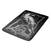 Zwarte en witte kunst kraaien, raven badmat (Gekanteld)
