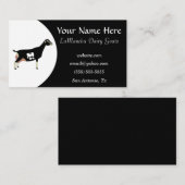 Zwarte en Witte LaMancha Dairy Goat Visitekaartje (Voorkant / Achterkant)