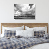 Zwarte en witte landfoto op canvas (Insitu (Slaapkamer))