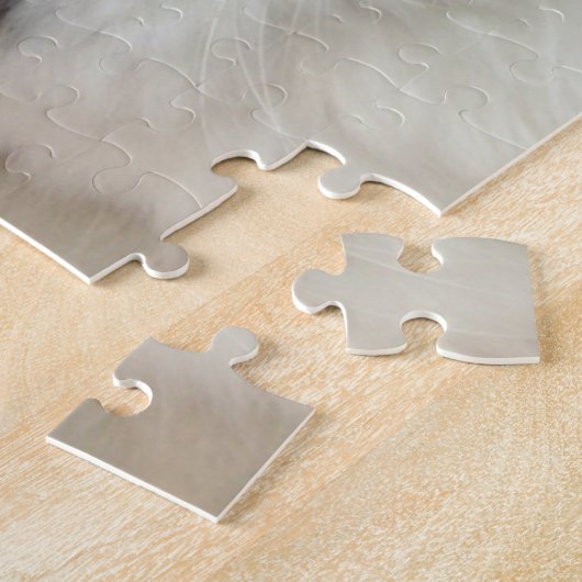 zwarte en witte langgehaaide kat legpuzzel (Zijkant)