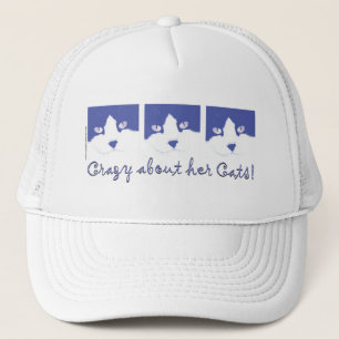 Zwarte en witte langharige kat trucker pet
