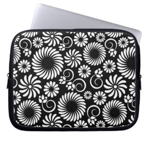 zwarte en witte laptophoes laptop sleeve