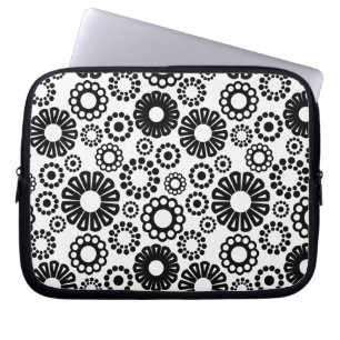 Zwarte en witte laptophoes laptop sleeve