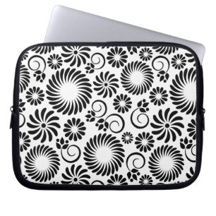 zwarte en witte laptophoes laptop sleeve