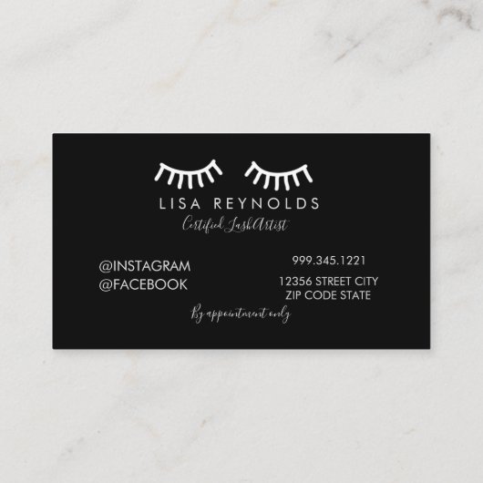 ZWARTE EN WITTE LASSE UITBREIDING VISITEKAARTJE (Achterkant)