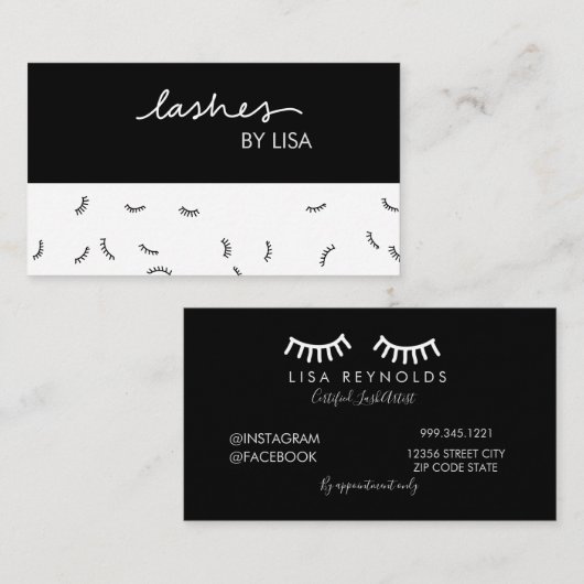 ZWARTE EN WITTE LASSE UITBREIDING VISITEKAARTJE (Voorkant / Achterkant)