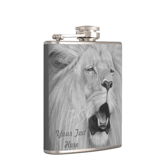 zwarte en witte leeuw die het wild van grote katte heupfles (Rechts)