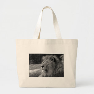 Zwarte en witte leeuw - Wilde dieren Grote Tote Bag