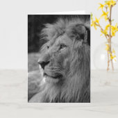 Zwarte en witte leeuw - Wilde dieren Kaart (Gele Bloem)