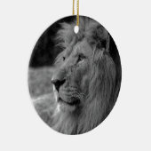 Zwarte en witte leeuw - Wilde dieren Keramisch Ornament (Rechts)